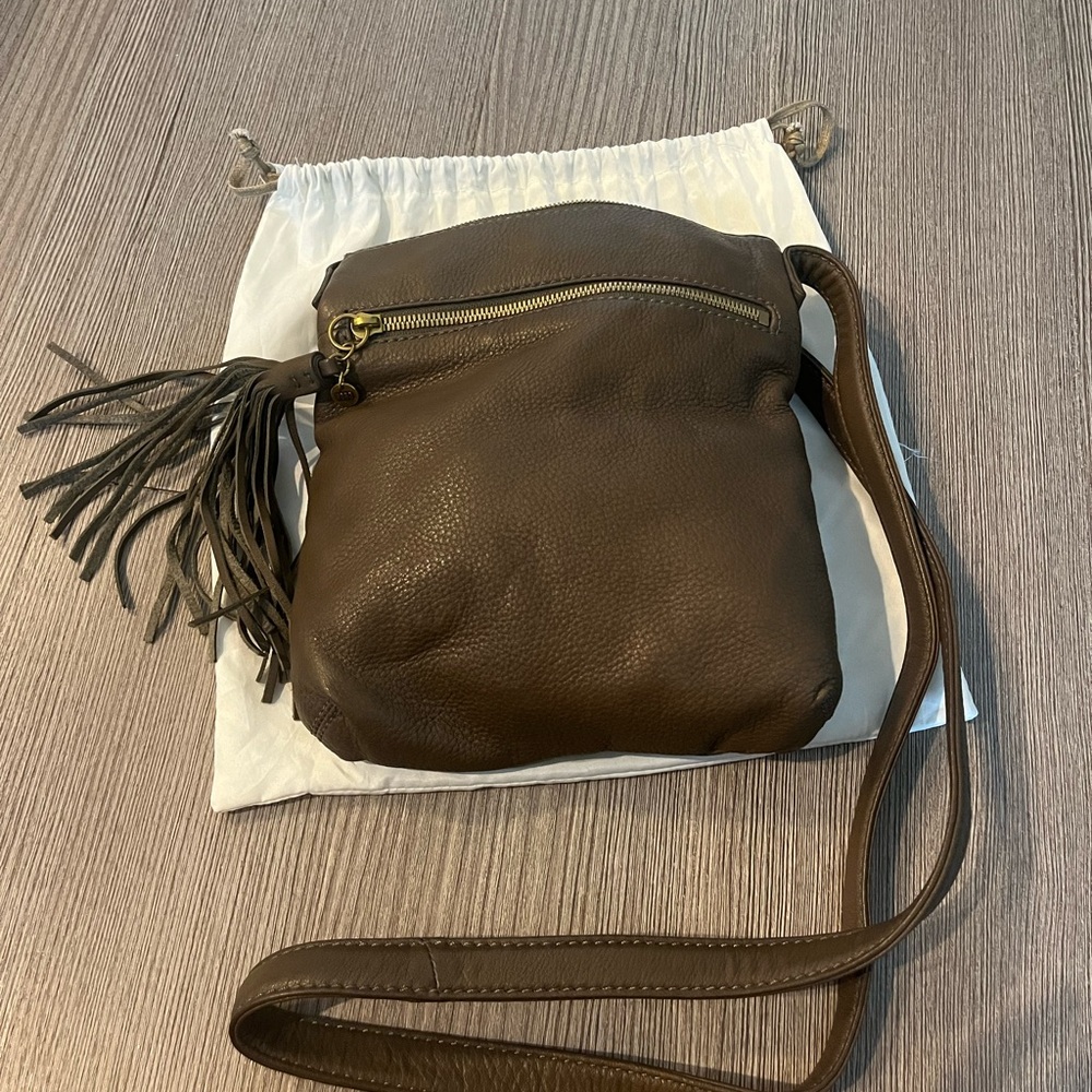 HOBO Dark Green Leather Crossbody Bag